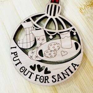 I Put Out for Santa White Elephant Ornament, Dirty Santa Gift Exchange